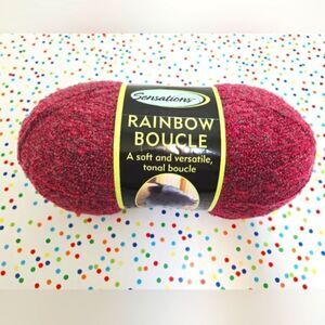 JUMBO SKEIN SENSATIONS RAINBOW BOUCLE YARN  11 OZ SKEIN, 853 YARDS!